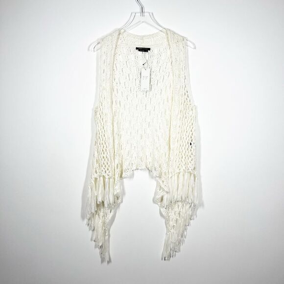 BCBG Maxazria Women's Size Medium New With Tags NWT Crochet Open Front Cardigan - Picture 2 of 9